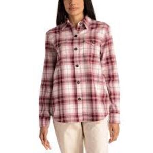 Tilley Womens XXL Burgundy, Pink And White Plaid Shirt Workwear Grunge Y2K